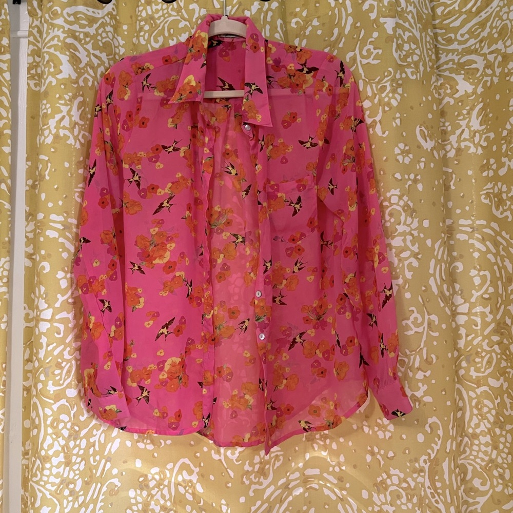 Freebird colorful sheer blouse